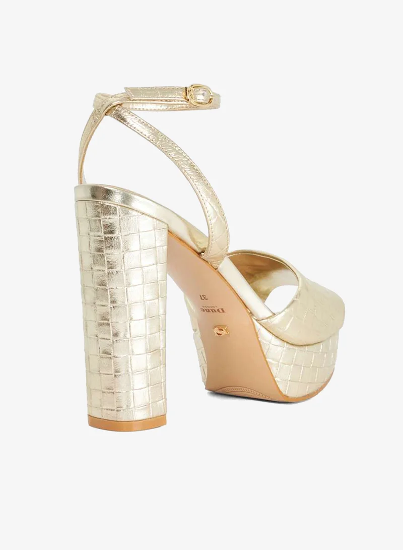 ديون لندن صنادل بكعب عالٍ بحزام للكاحل